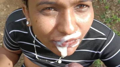 Desi indian Marathi kavita bhabhi fuck in jungle and cum in mouth and cum on face